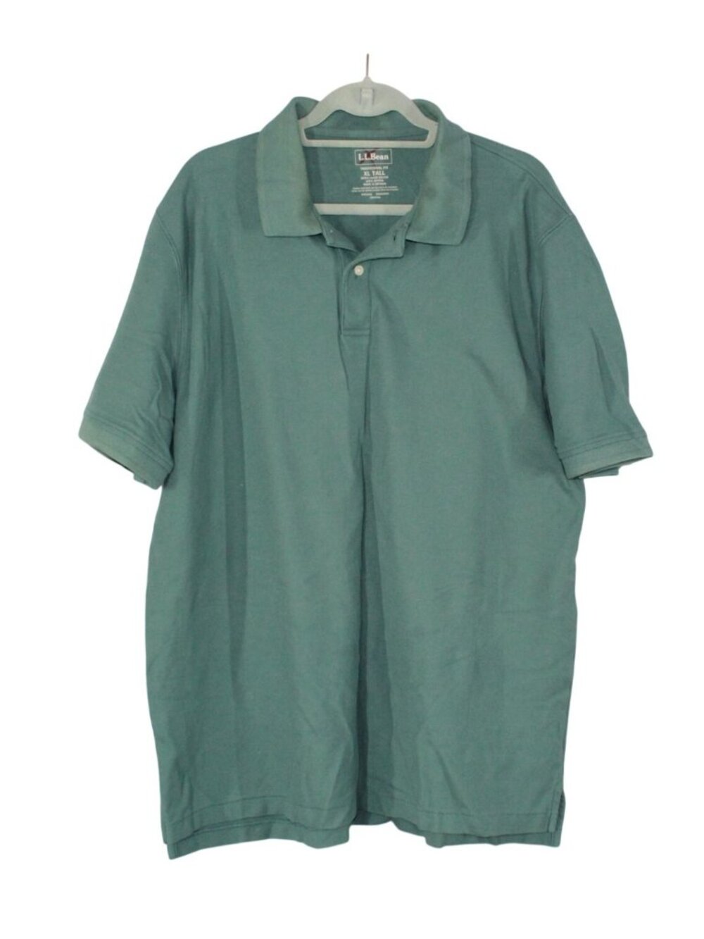 LL Bean Men's Premium Polo Banded Short Sleeve Green XL Tall